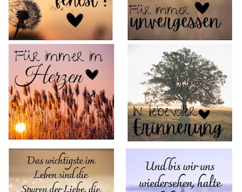 Stickers for grave candles | 12 pieces | to cut out and stick on