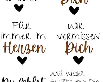 Pegatinas para velas funerarias / velas conmemorativas