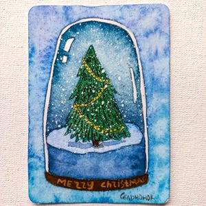 ACEO Originalkarte: „Frohe Weihnachten“