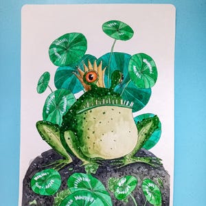 Original Aquarell-Illustration: "Froschart"