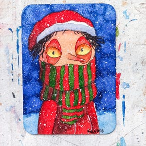Illustration originale ACEO : "La première neige"