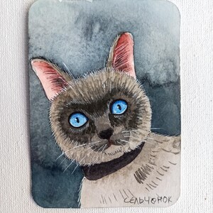 Tableau original ACEO : "Joli chat"