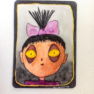 Peinture originale ACEO : "Jeune femme"