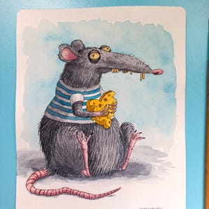 Original Aquarell-Illustration: „Das Leben einer Ratte“