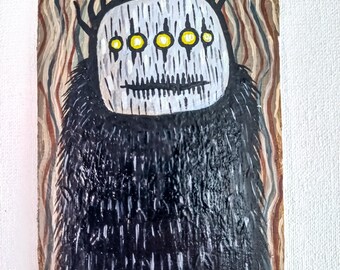 ACEO Original Oil Painting on Paper | Collector's art | Wall decor | Homedecor | Handmade | Dark art: "Mysterious Forest Guardian"