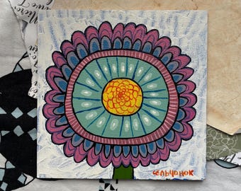 Original Acrylic Painting: “Solar bloom” | Handmade | Home Decor | Wall Art