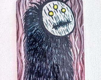 Original ACEO Oil Painting on Paper | Homedecor | Handmade | Dark art | Wall decor | Collector's art: "Watcher of the Unseen"