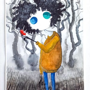 Original Aquarell-Illustration: „Roter Schmetterling“
