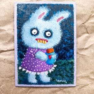 Tableau original ACEO : "Une bouteille d'amour"