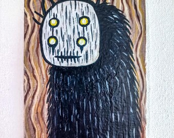 Original ACEO Oil Painting on Paper | Homedecor | Wall art | Dark art | Handmade: "Mysterious Forest Spirit"