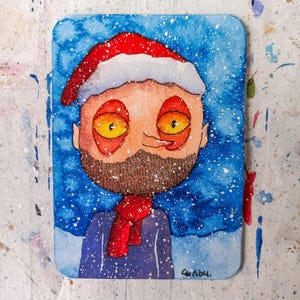 Illustration originale ACEO : "Rue enneigée"