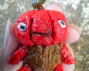 Die Pappmaché-Figur des Autors: „Lustiger Kürbis“