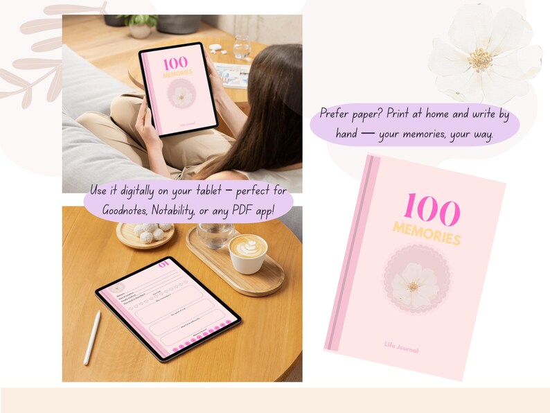100 Memory Book 100 Memories Journal Printable Digital Memory Book | Reflection Journal ...