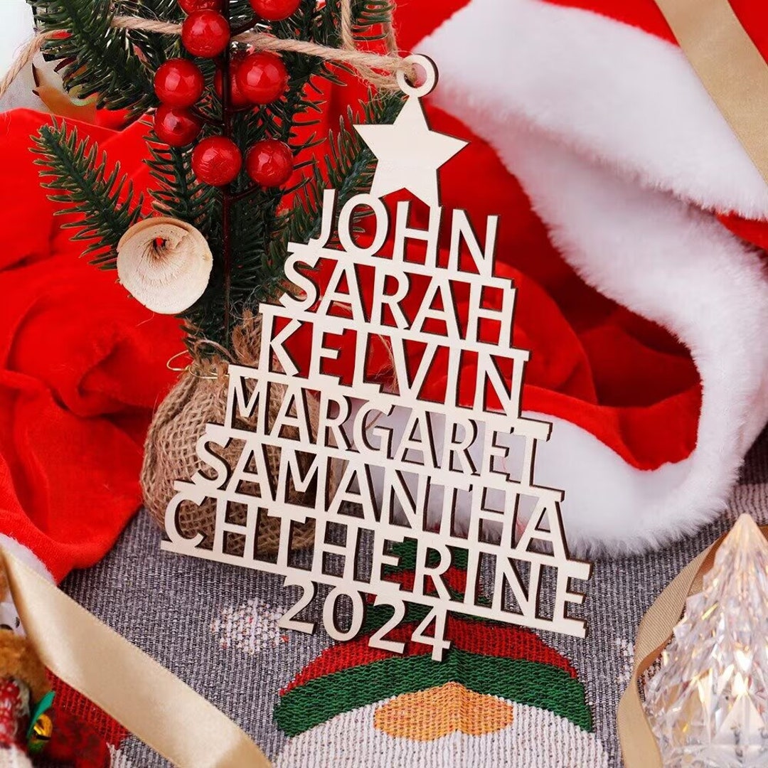 Personalized Family Christmas Ornament Names Customized Etsy