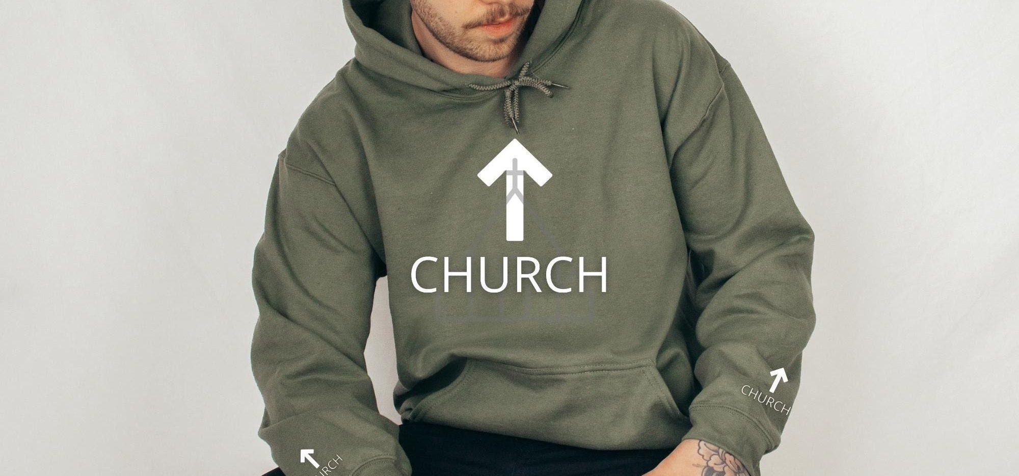 Sweat à capuche d'église, sweat à capuche, sweat à capuche chrétien, sweat à capuche religieux, sweat à capuche graphique esthétique, sweat à capuche