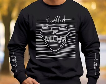 Mom Sweatshirt, Heartbeat Sweatshirt, Aesthetic Crewneck Sweatshirt, Comfy Graphic Sweatshirt, Winter Sweatshirt Gift for Mom