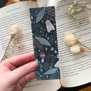 Whimsy Fairy and Moth Bookmark | Fairy, Moths, Mushrooms, Nature | Bookworm Gift | Reader Gift