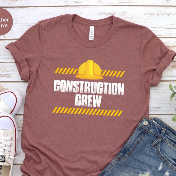 Construction Crew Unisex T-shirt, Construction Birthday Party T-shirts, Construction Themed Birthday Tee, Family Matching Outfit Shirts
