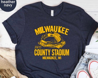Milwaukee County Stadium 1970 Baseball Unisex T-shirt, Baseball Shirt, Baseball Fan Shirt, Milwaukee Tee