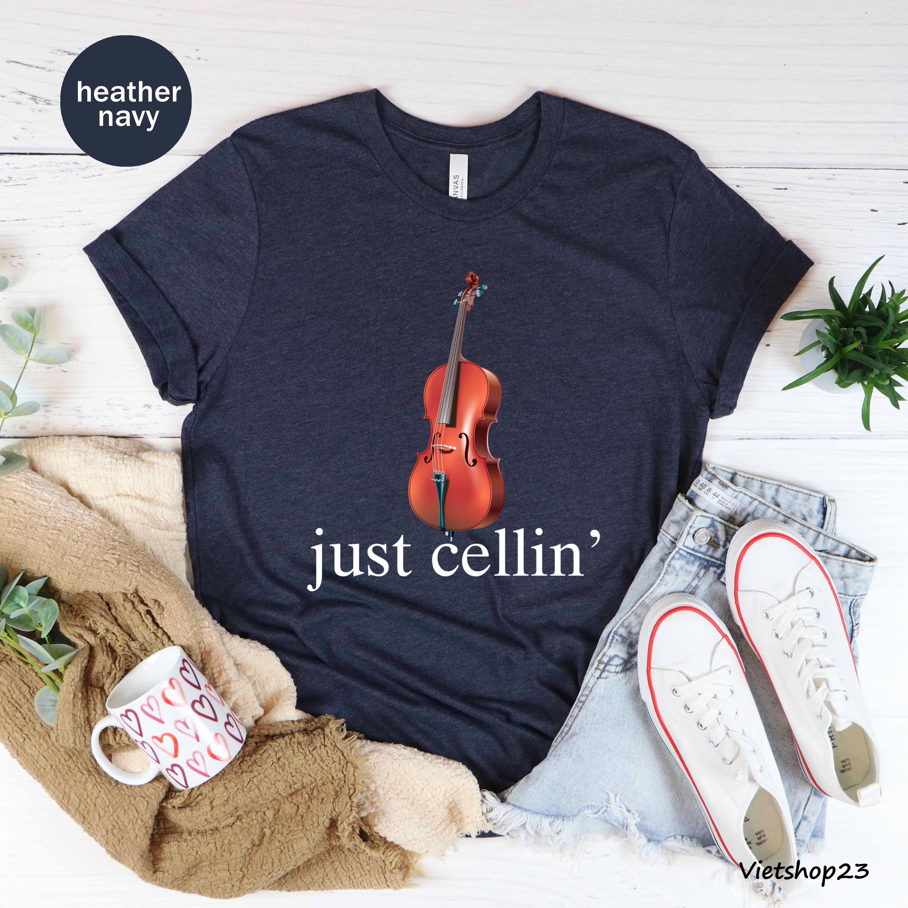 Music Gift For Cellist BDPWSS - "Just Cellin'" Funny S - 15.7" Canvas Handbag Cello Tote Bag