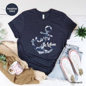 Navy Mom Unisex T-shirt, Navy Mom Shirt, Navy Shirt, Parents Matching Shirt, Military Mom Gift, Proud Navy Mom US