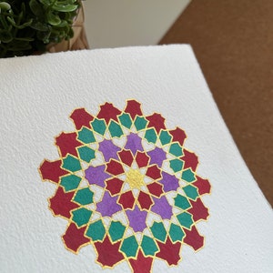 Originele aquarel geometrie Alhambra
