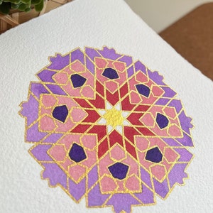 Originele aquarelgeometrie van het Alhambra