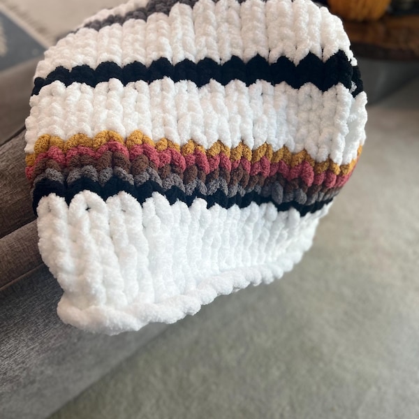 Chunky Knit Blanket Fall Etsy