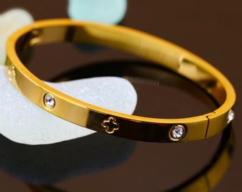 armband voor vrouwen. Gouden en zilveren armband voor vrouwen, waterdicht, aanslagvrij titanium. gouden armband. zilveren armband. diamant: