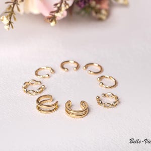 Ear cuff . set of 8 Gold  Ear cuff for women . gold ear cuff . gold . women .ear. minimalist