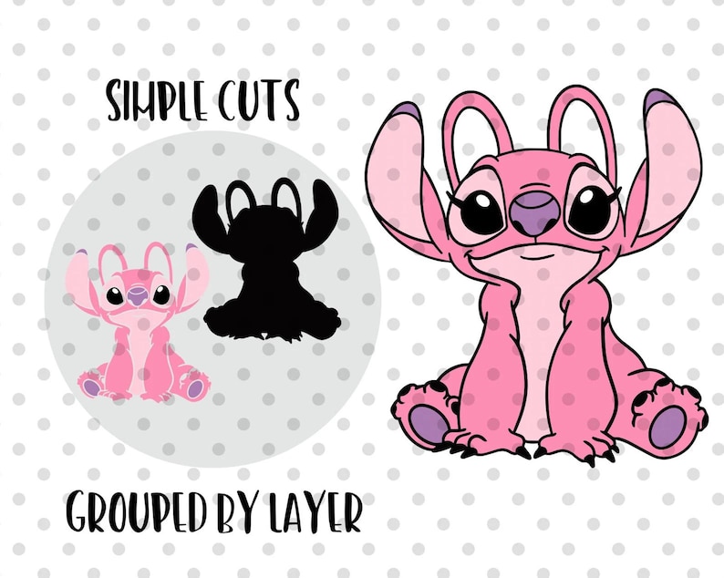 Stitch and Angel SVG PNG Bundle, Couple Love T-shirt Design (Digital Download) image 7