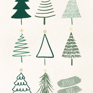 Carte de voeux minimaliste Noël, fêtes, nouvel an Sapins format 10x15cm avec enveloppe image 3