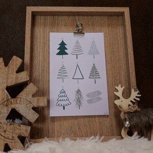 Carte de voeux minimaliste Noël, fêtes, nouvel an Sapins format 10x15cm avec enveloppe image 1