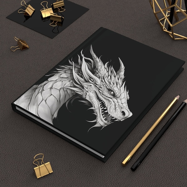 Dungeon Master Dragon Matte Hardcover Journal Personalized Tabletop Gamer's Diary - Notebook with 150 Lined Pages Tabletop RPG