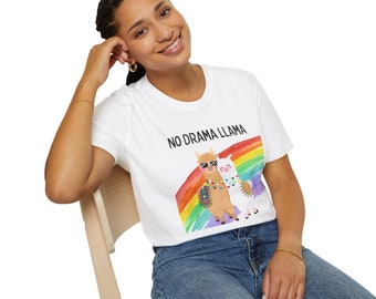 No Drama Llama (1) Camiseta unisex de estilo suave