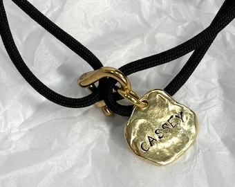 Dog necklace "Not a Tag" | Personalised hand-stamped dog ID necklace | Matching jewellery for dogs and their humans