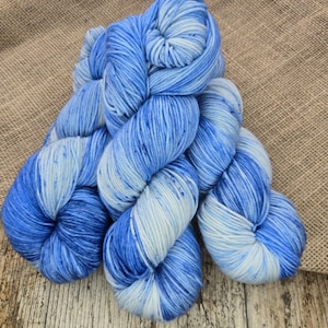 Hand Dyed 4Ply Merino Yarn: Glacier Blue