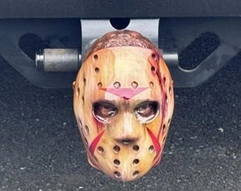 Jason Vorhees 3D Custom Universal Tow hitch cover. Made of durable, heat resistant ABS material and professionally airbrushed .