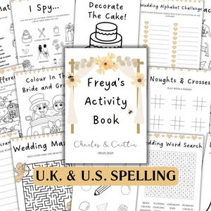 Kids Wedding Activity Book - Coloring Book, Wedding Activity Pack for Kids, Wedding Coloring Pages, Wedding Table Games, EDITABLE, Printable