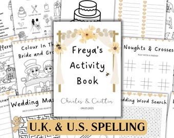 Kids Wedding Activity Book - Coloring Book, Wedding Activity Pack for Kids, Wedding Coloring Pages, Wedding Table Games, EDITABLE, Printable