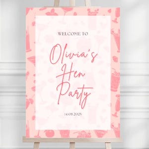 Editable Template for Hen Do - Cocktail Party Welcome Sign - Printable Bachelorette Decor - Bridal Party Unique Design - Hen Party Supplies