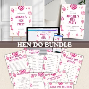 Bride’s Last Rodeo Bachelorette Party Bundle | 8 Printable Games + Editable Invitation & Welcome Sign | Western Theme Hen Party
