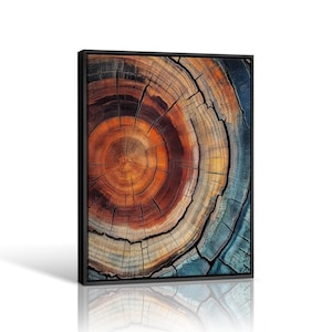 Elegant Tree Rings Nature Abstract Nordic Wall Art with organic charm, bold elegance, and the natural beauty of wood grain.