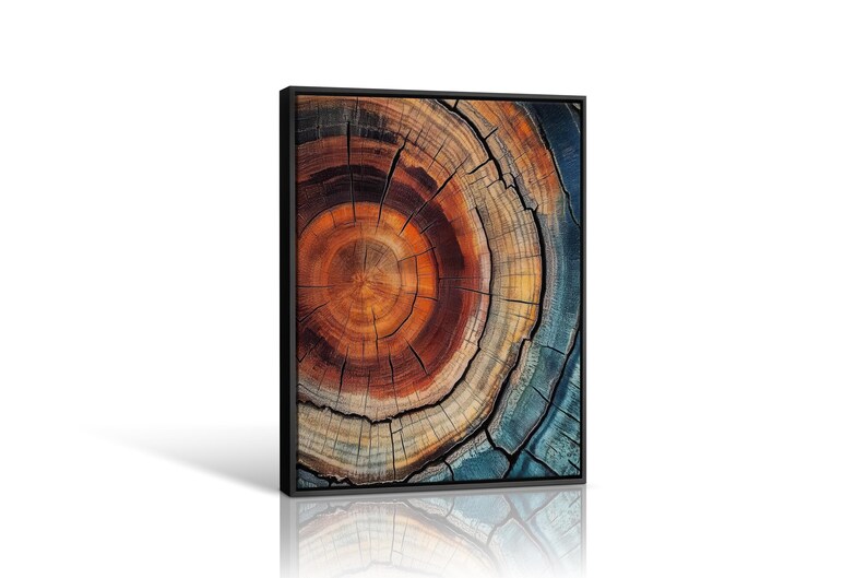 Elegant Tree Rings Nature Abstract Nordic Wall Art with organic charm, bold elegance, and the natural beauty of wood grain.