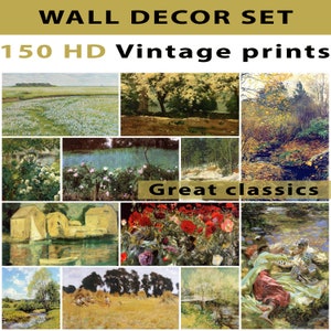 150+ Vintage European Prints Set Muted Gallery Wall Set Rustic Living Room Decor Printable Art Antique Farmhouse Oil Paintings Trendy Now