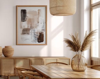 Grounded Composition — Japandi Minimalist Wall Art | Abstract Texture Painting | Wabi-Sabi Neutral Print 736