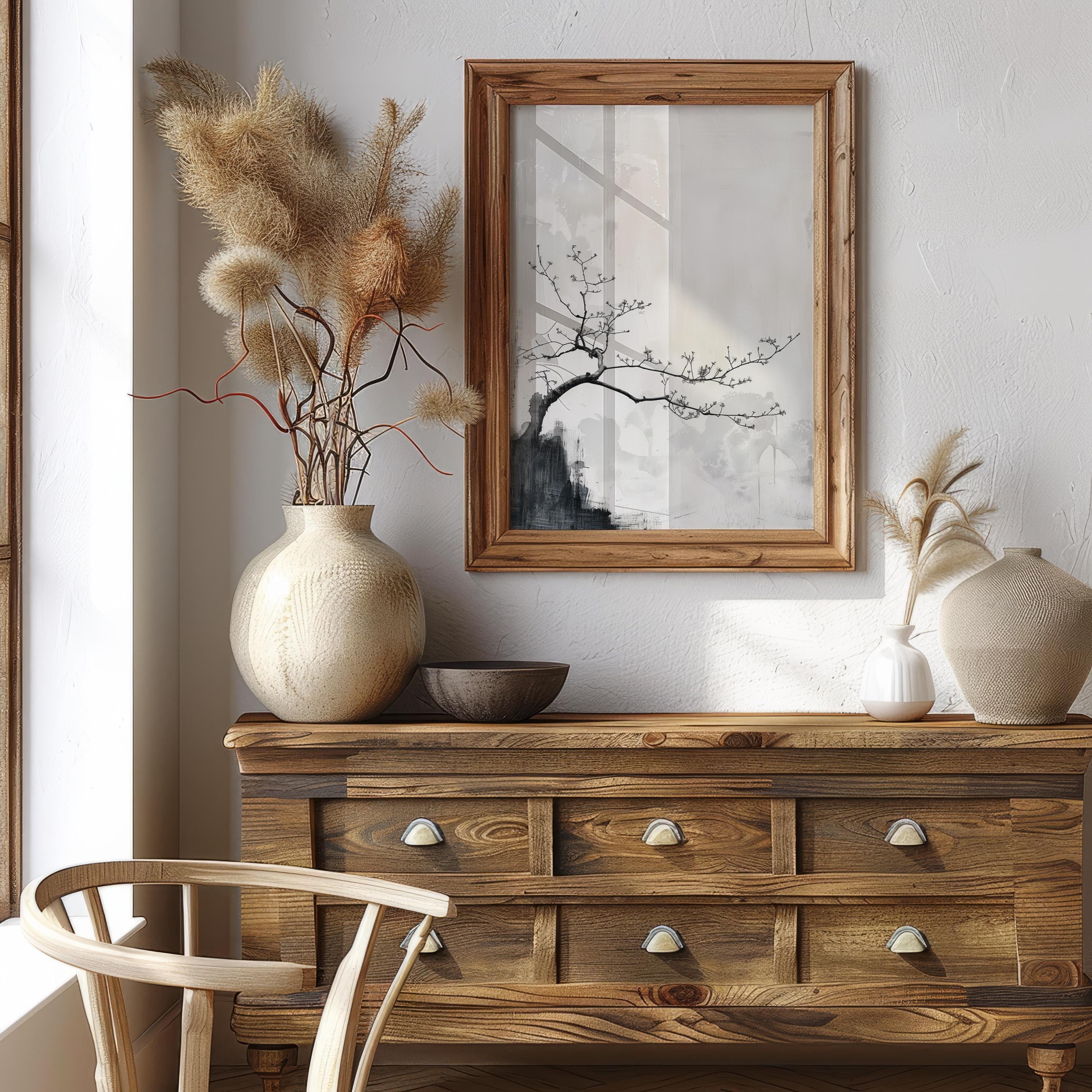 Wabi Sabi Wall Art Print | Japandi Japanese Ink Painting