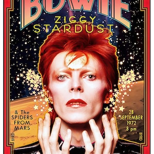 David Bowie Ziggy Stardust, Starman poster Vintage Rock Music Stampa fotografica di alta qualità da parete, disponibile in 4 formati - Carta opaca premium