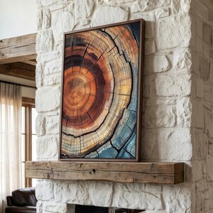 Elegant Tree Rings Nature Abstract Nordic Wall Art with organic charm, bold elegance, and the natural beauty of wood grain.