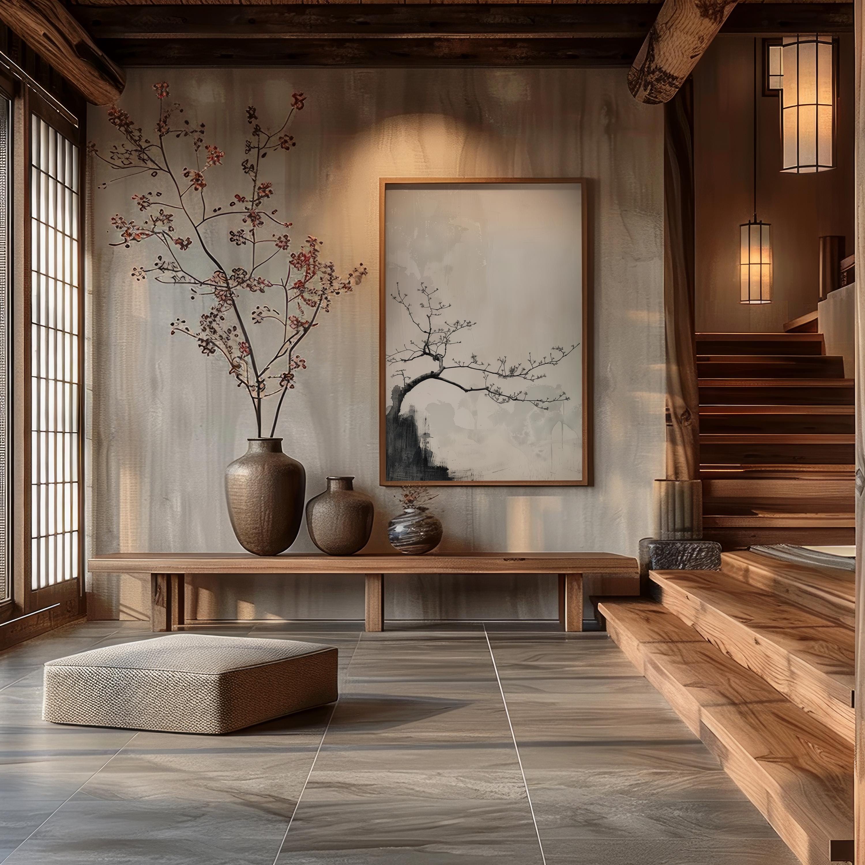 水墨 鹿の絵 月夜 掛軸風 和風インテリア 侘び寂び 一点物（値下げ交渉OK） 侘び寂び - Etsy 日本